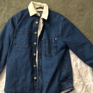 Brand new denim sherpa shacket